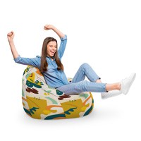 Fotoliu Puf Bean Bag tip Para XL Abstract Jungle Ocru - 1