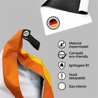 Fotoliu Puf Bean Bag tip Para XL bej cu triunghiuri multicolore - 3