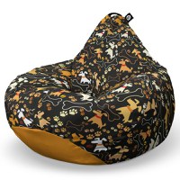 Fotoliu Puf Bean Bag tip Para XL Caini Fundal Negru - 6