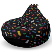 Fotoliu Puf Bean Bag tip Para XL Lego Fundal Negru - 6