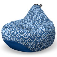 Fotoliu Puf Bean Bag tip Para XL Oriental Waves Blue - 6