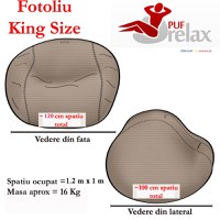 Fotoliu puf king size xl moon grey umplut cu fulgi de burete memory mix - 5