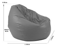 Fotoliu puf tip sac nirvana gigant teteron chocolatte pretabil si la exterior umplut cu perle polistiren - 1