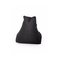 Fotoliu tip para Big Bean Bag textil umplut cu perle polistiren negru - 1