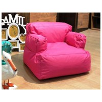 Fotoliu tip para pentru copii Big Bean Bag textil umplut cu perle polistiren roz - 1