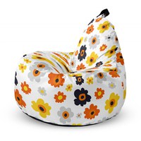 Fotoliu Updeco Puf Bean Bag tip Big Chill daisy fundal alb - 5