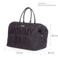 Geanta de infasat matlasata Mommy Bag negru Childhome - 5