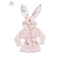 Halat de baie MimiNu cu urechi si volanase 6 - 36 luni Design Pink Ballerina - 1