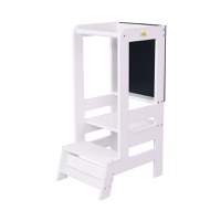 Inaltator Learning Tower cu tabla de scris MeowBaby lemn Alb - 3