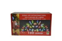 Instalatie de Craciun sirag luminos interconectabil cu 8 jocuri de lumini 100 LED-uri multicolore 5 m - 1