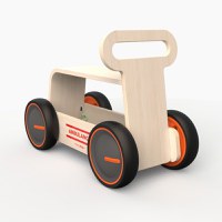 Jucarie din lemn 3 in 1 Ambulanta DriveMe Wood masinuta ride-on, premergator si carucior de jucarii MamaToyz - 1