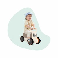 Jucarie din lemn 3 in 1 Ursulet DriveMe Soft masinuta ride-on, premergator si carucior de jucarii MamaToyz - 5