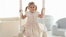 Leagan din lemn si spuma by BabySteps pentru copii WoodSwing catifea Velvet Mint