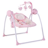 Leagan electric cu conectare la priza Baby Swing+ Pink - 2