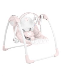 Leagan electric KikkaBoo cu conectare la priza Chillo Hippo Dreams Pink - 1