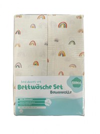 Lenjerie de pat 2 piese Fillikid Rainbow bej - 4