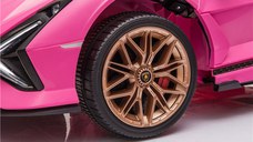 Masinuta electrica 12V cu roti EVA si scaun din piele Lamborghini Sian Roz