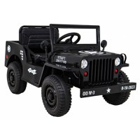 Masinuta electrica cu telecomanda Military Retro 4x4 negru - 3