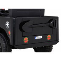 Masinuta electrica cu telecomanda Military Retro 4x4 negru - 4