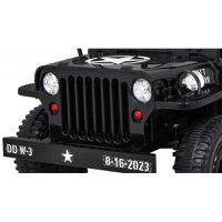 Masinuta electrica cu telecomanda Military Retro 4x4 negru - 6