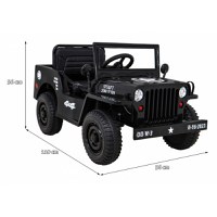 Masinuta electrica cu telecomanda Military Retro 4x4 negru - 7