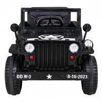 Masinuta electrica cu telecomanda Military Retro 4x4 negru - 8