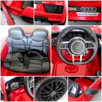 Masinuta electrica cu telecomanda, roti EVA si scaun piele Audi R8 R-Sport rosu - 3