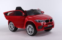 Masinuta electrica cu telecomanda si roti din cauciuc BMW X6M Red - 7