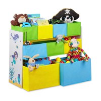 Organizator din lemn Ginger Home pentru jucarii cu 9 cutii textile Mermaid - 1