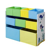 Organizator din lemn Ginger Home pentru jucarii cu 9 cutii textile Mermaid - 9