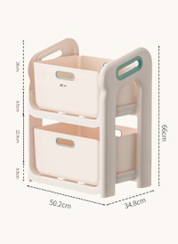 Organizator jucarii cu 2 compartimente Little Mom Beige - 2