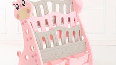 Organizator pentru carti si jucarii Nichiduta Giraffe Pink