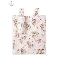 Organizator pentru patut MimiNu din bumbac 53x46 cm Little Ballerina Pink - 2