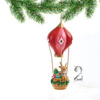 Ornament pentru brad Mos Craciun in balon 17 cm - 2