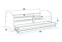 Pat pentru copii Micii Ponei 160x80 cm saltea inclusa - 3