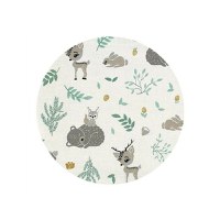 Paturica de infasat multifunctionala MimiNu cu volanase 75x75 cm Forest Friends MintGray - 1