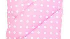 Paturica de infasat multifunctionala standard 80x80 cm Pink Polka Dots