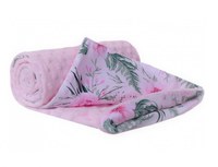 Paturica din bumbac Nichiduta 75x100 cm Minky Flowers Light Pink - 4