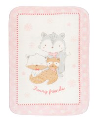 Paturica moale Super Soft 80 x 110 cm Funny Friends Pink - 1