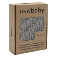 Paturica tricotata New Baby din bambus 80x100 cm grey - 3