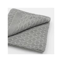 Paturica tricotata New Baby din bambus 80x100 cm grey - 2