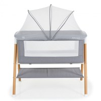 Patut Co-sleeper cu cos pentru accesorii si plasa Kalinihta Premium Grey - 6