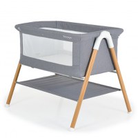 Patut Co-sleeper cu cos pentru accesorii si plasa Kalinihta Premium Grey - 2