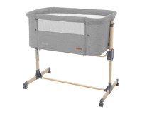 Patut Co-Sleeper cu roti si inaltime reglabila KikkaBoo Amaris Light Grey - 11