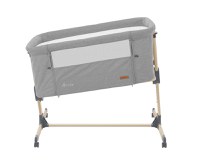 Patut Co-Sleeper cu roti si inaltime reglabila KikkaBoo Amaris Light Grey - 1