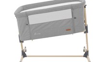 Patut Co-Sleeper cu roti si inaltime reglabila KikkaBoo Amaris Light Grey