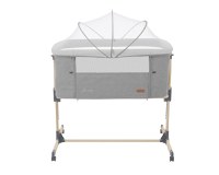 Patut Co-Sleeper cu roti si inaltime reglabila KikkaBoo Amaris Light Grey - 4