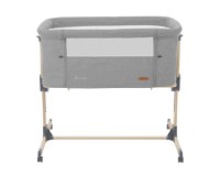 Patut Co-Sleeper cu roti si inaltime reglabila KikkaBoo Amaris Light Grey - 5