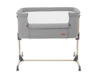 Patut Co-Sleeper cu roti si inaltime reglabila KikkaBoo Amaris Light Grey - 6