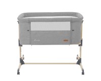 Patut Co-Sleeper cu roti si inaltime reglabila KikkaBoo Amaris Light Grey - 8